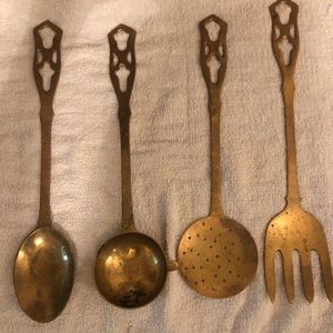 Old Brass Kitchen Utensils